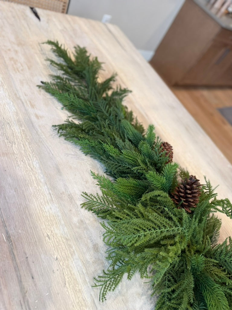 Real Touch Mixed Pine & Pinecones Garland-Coming soon 11.1