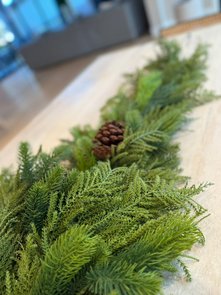Real Touch Mixed Pine & Pinecones Garland-Coming soon 11.1