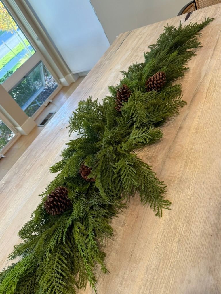 Real Touch Mixed Pine & Pinecones Garland-Coming soon 11.1