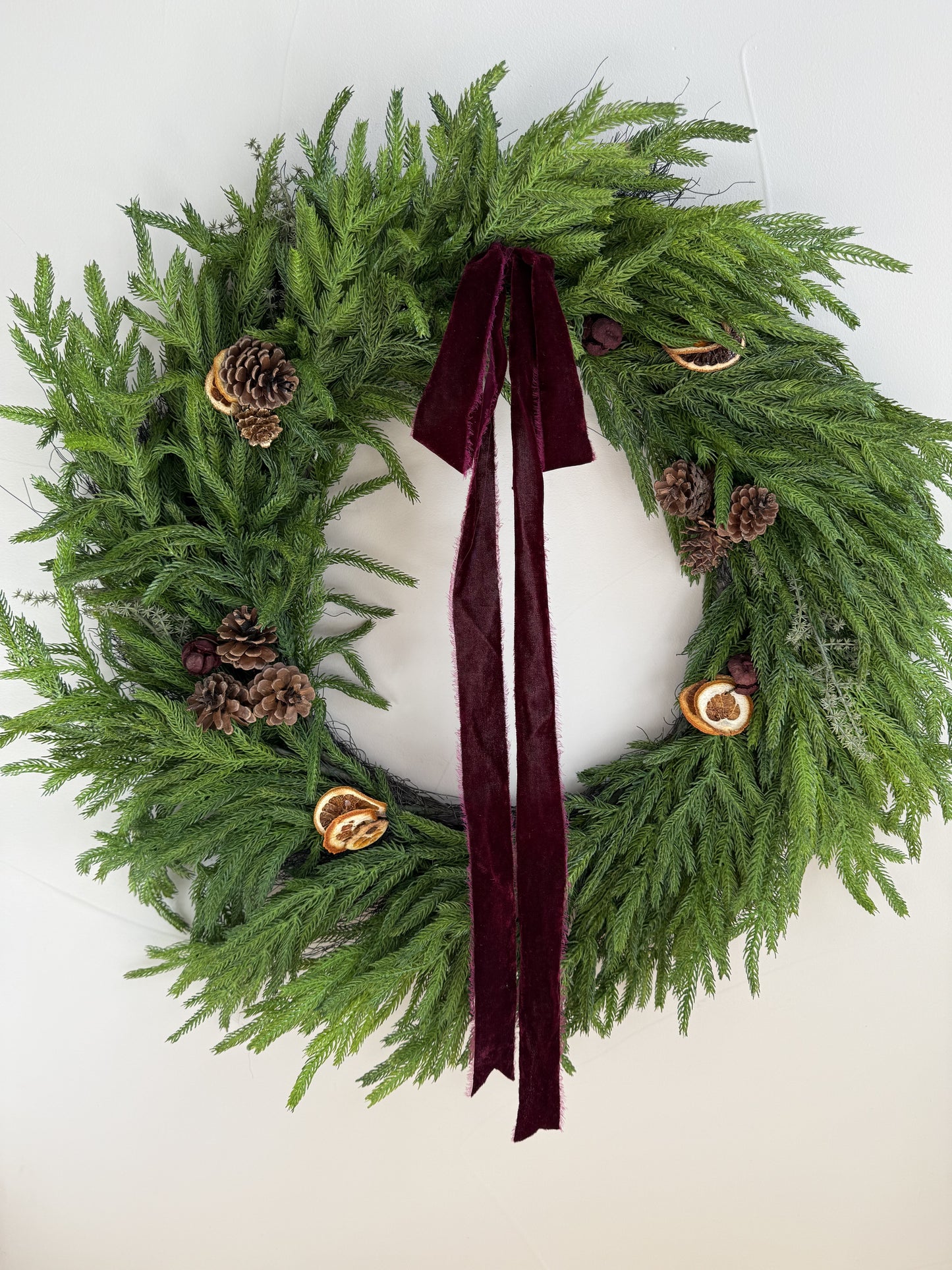 XL Real Touch Norfolk Pine Wreath 28"L