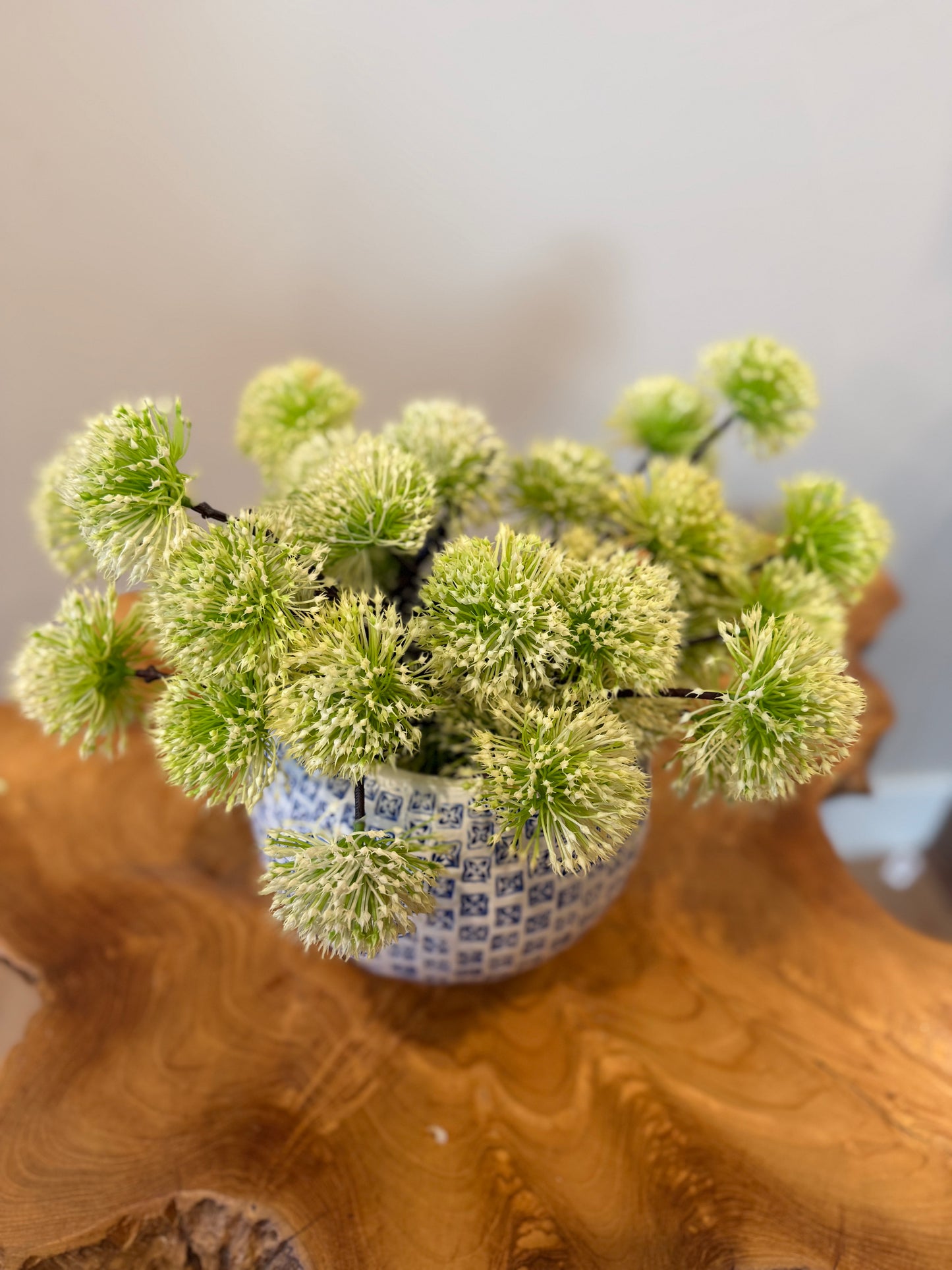 Green & White Centaurea Thistle Spray