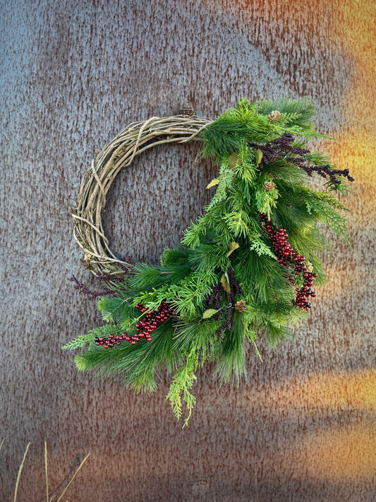 Modern Winter Forest Wreath