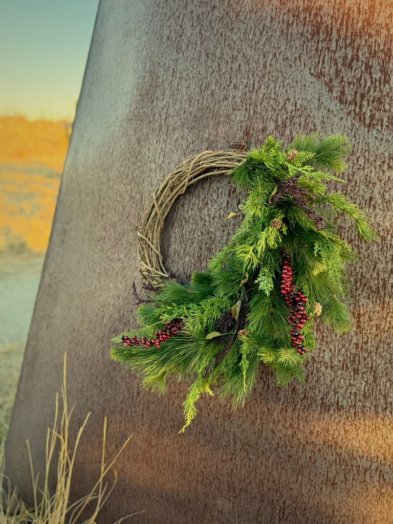 Modern Winter Forest Wreath