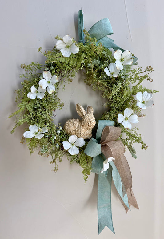 Rattan Bunny Spring Wreath