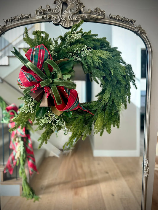 Plaid Pine Luxe Wreath