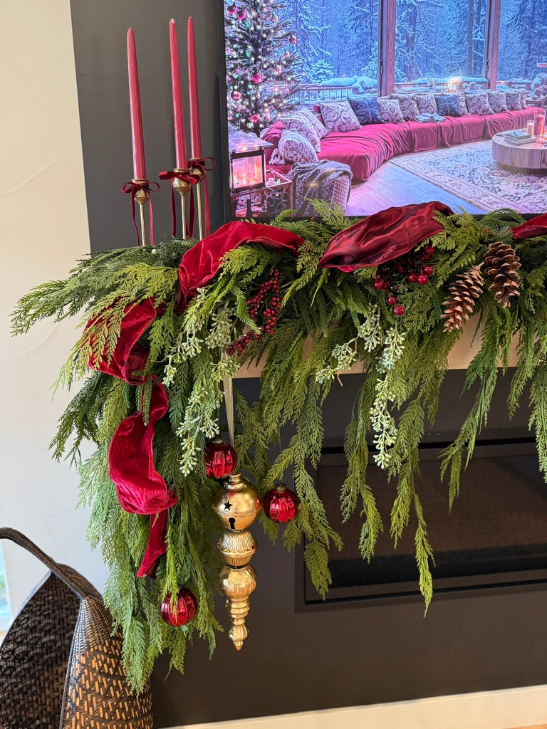 Real Touch Hanging Cedar Garland 52 inches (4.5 Ft)