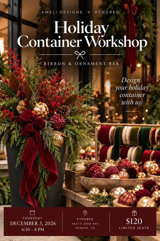 Holiday Container Workshop | Ribbon & Ornament Bar - Ameli Designs+ Kyndred 12.03.26