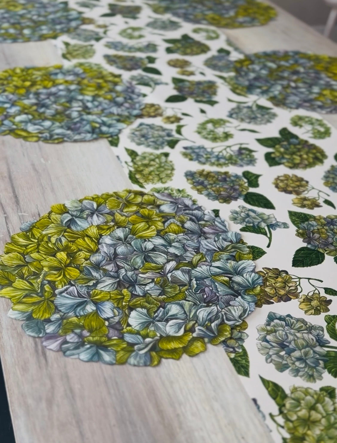 Hydrangea Paper Table Runner 20" x 25'