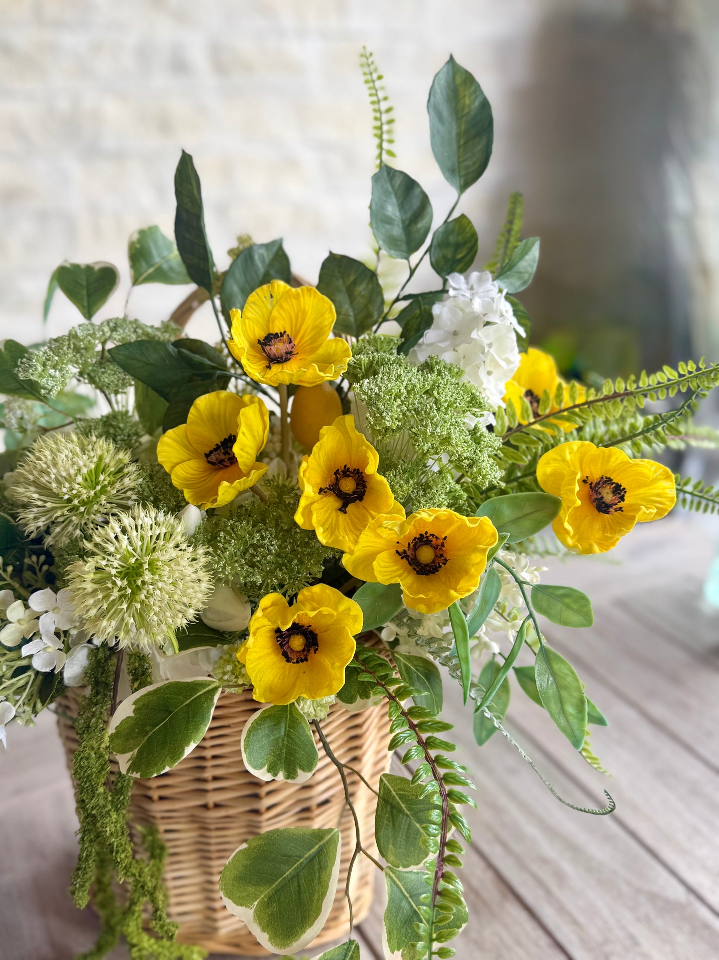 Flowers in a Basket Wreath