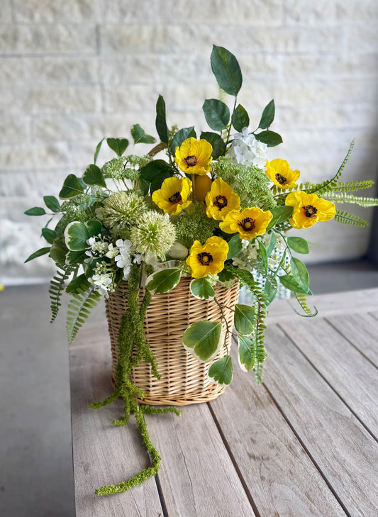 Flowers in a Basket Wreath