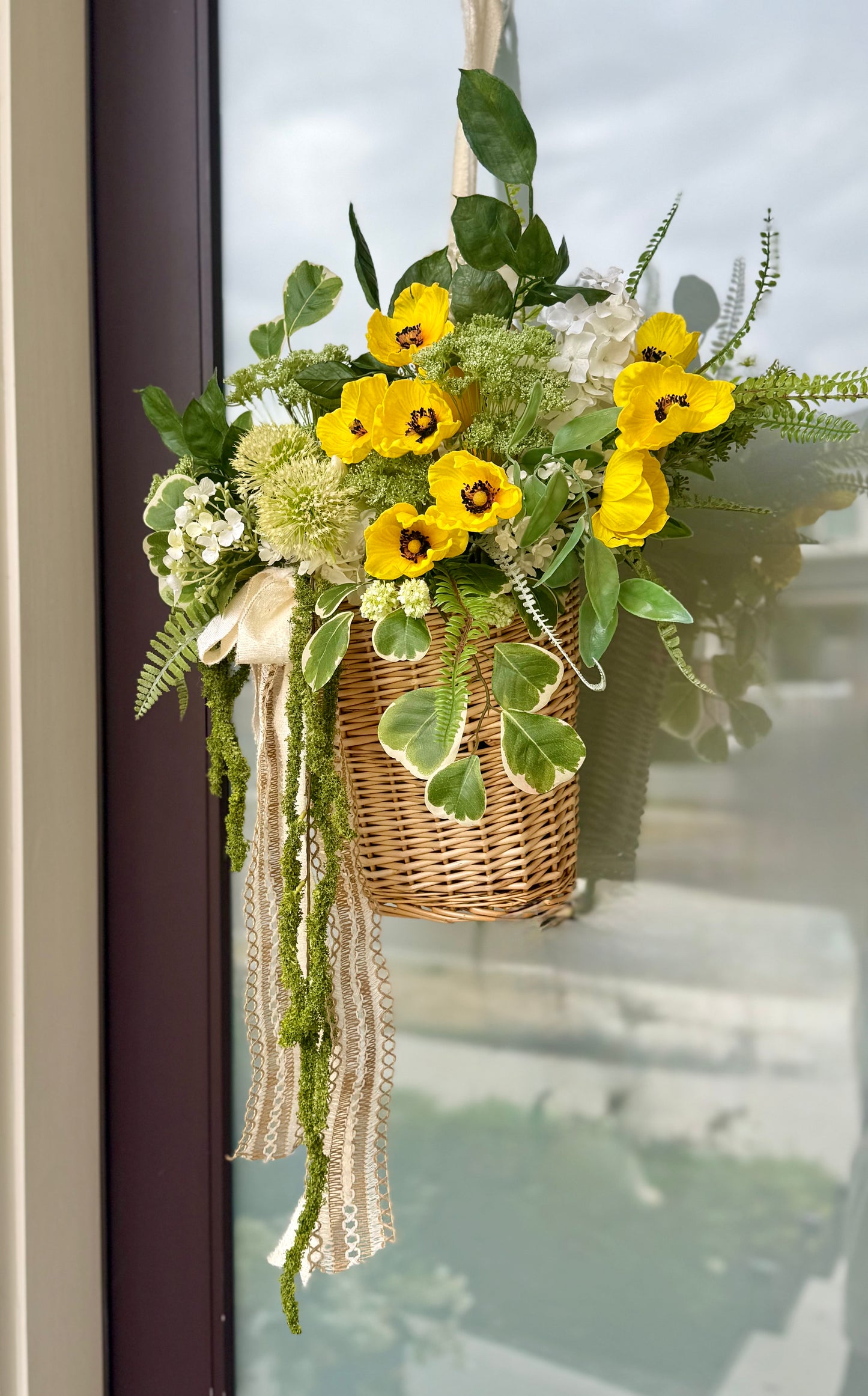 Flowers in a Basket Wreath