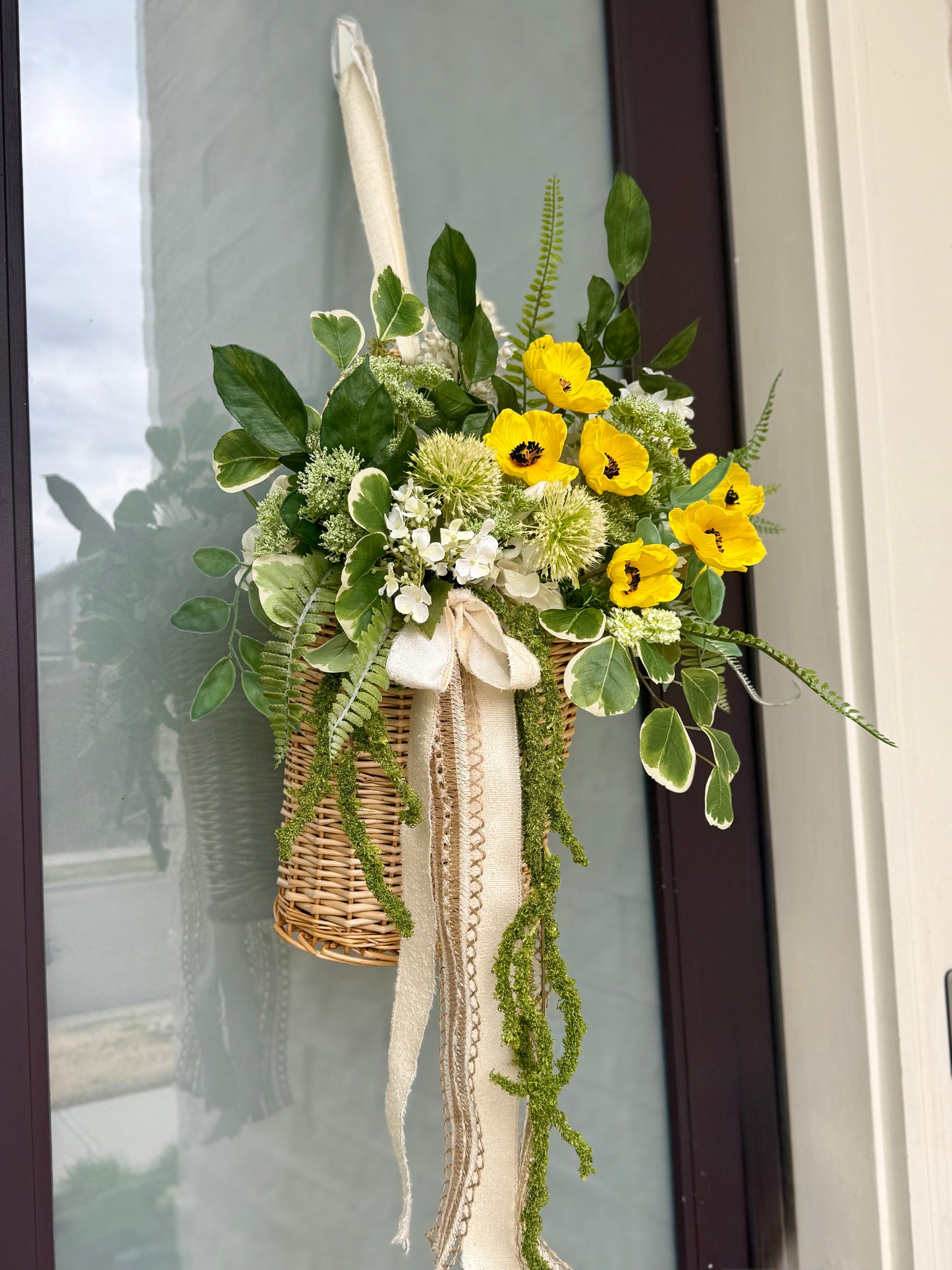 Flowers in a Basket Wreath