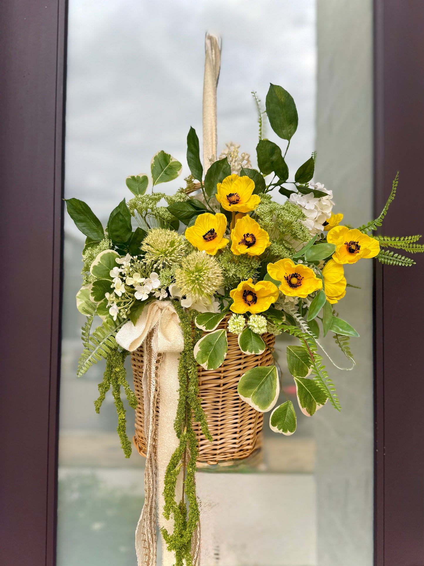 Flowers in a Basket Wreath