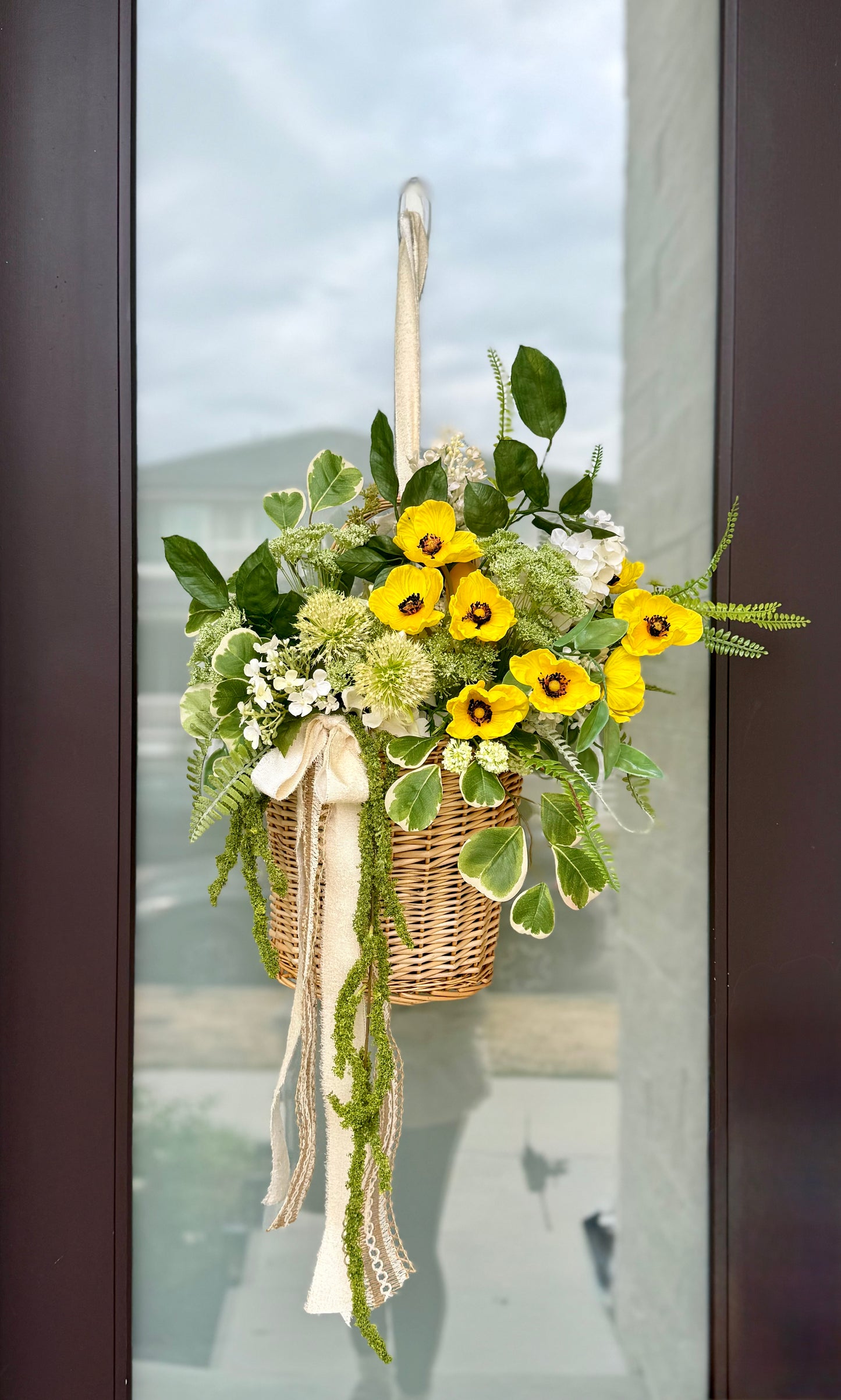 Flowers in a Basket Wreath