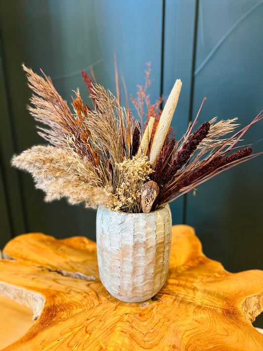 Dried Floral Everlasting Arrangement and Vase