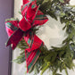 22" Real Touch Mixed Pine Wreath | Ralph Lauren-Inspired Plaid