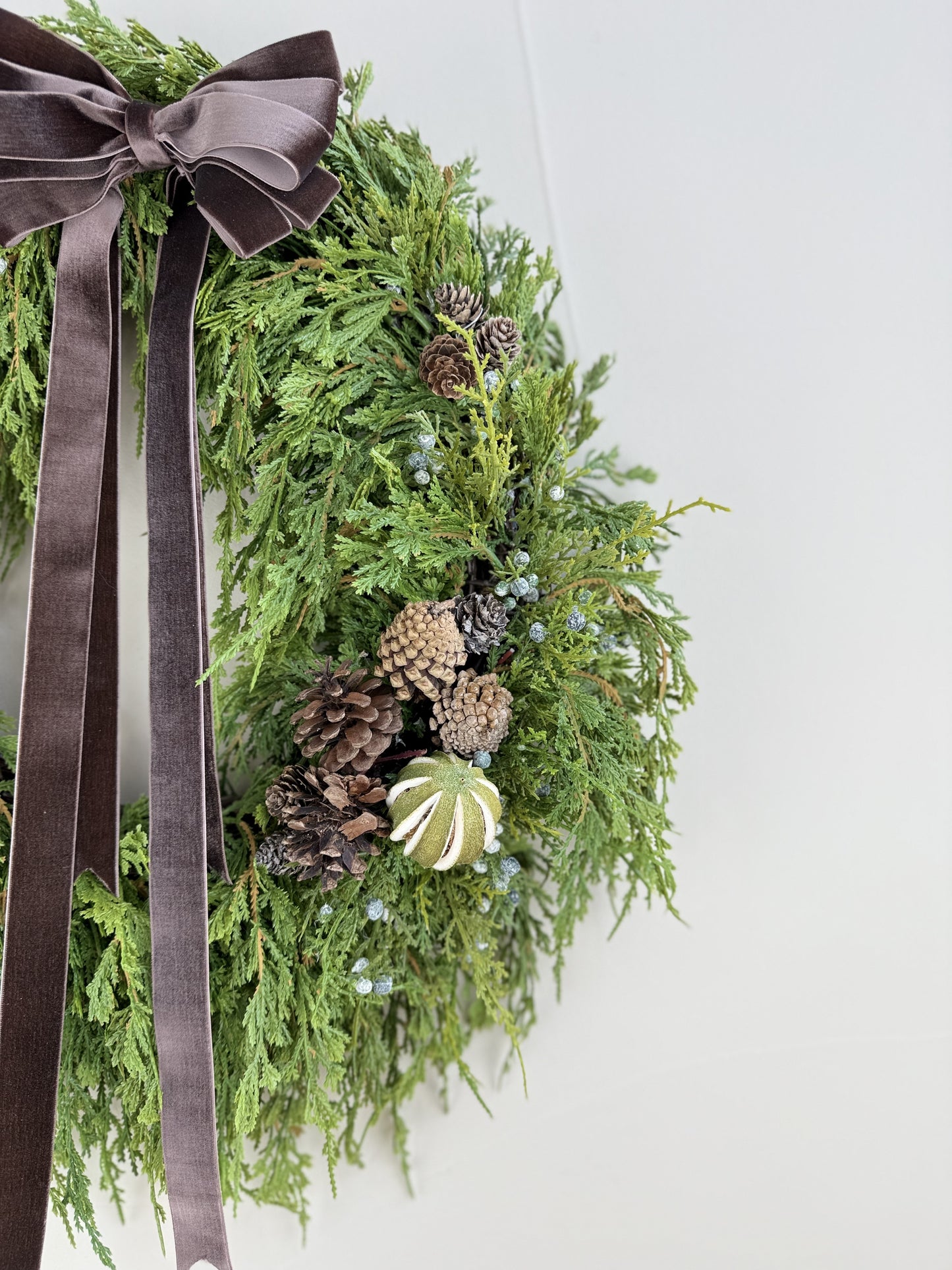 Real Touch Cedar Winter Wreath - 23"L