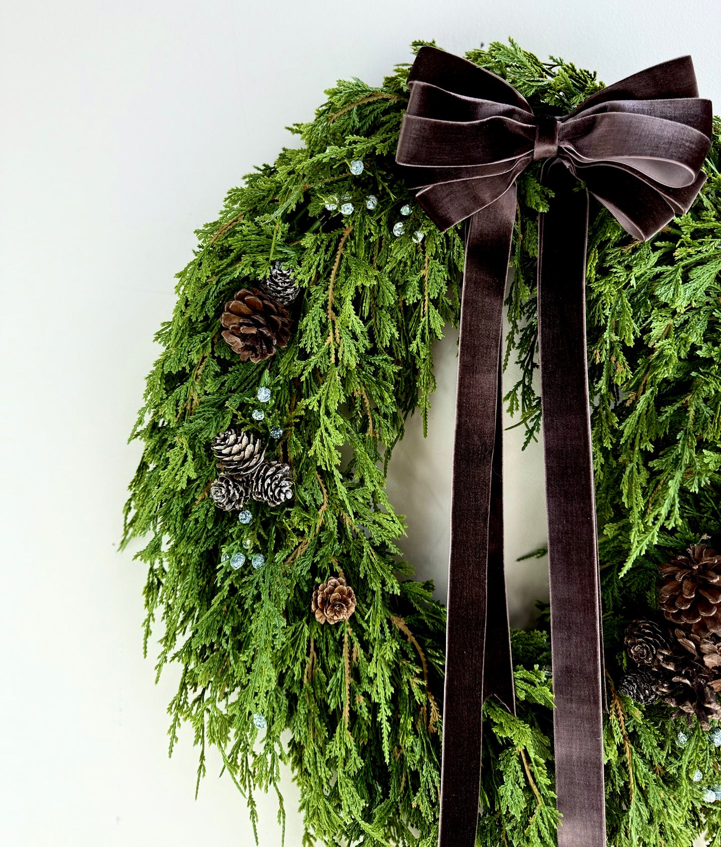 Real Touch Cedar Winter Wreath - 23"L