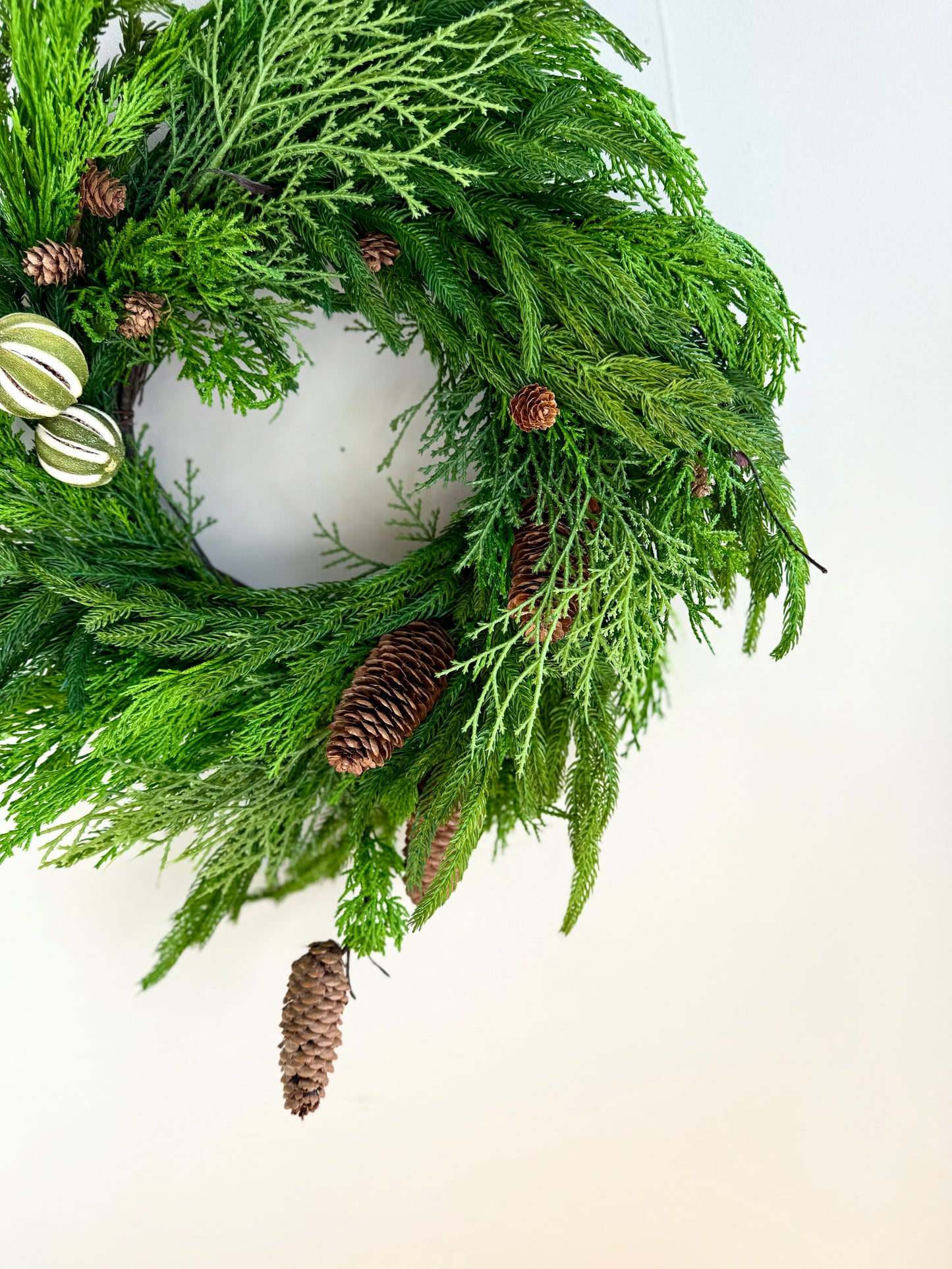 Real Touch  Deluxe Norfolk Lime Wreath