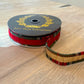 John Mark Designer Velvet Ribbon – Red/Gold with Plaid Trim | 1" x 10 Yards