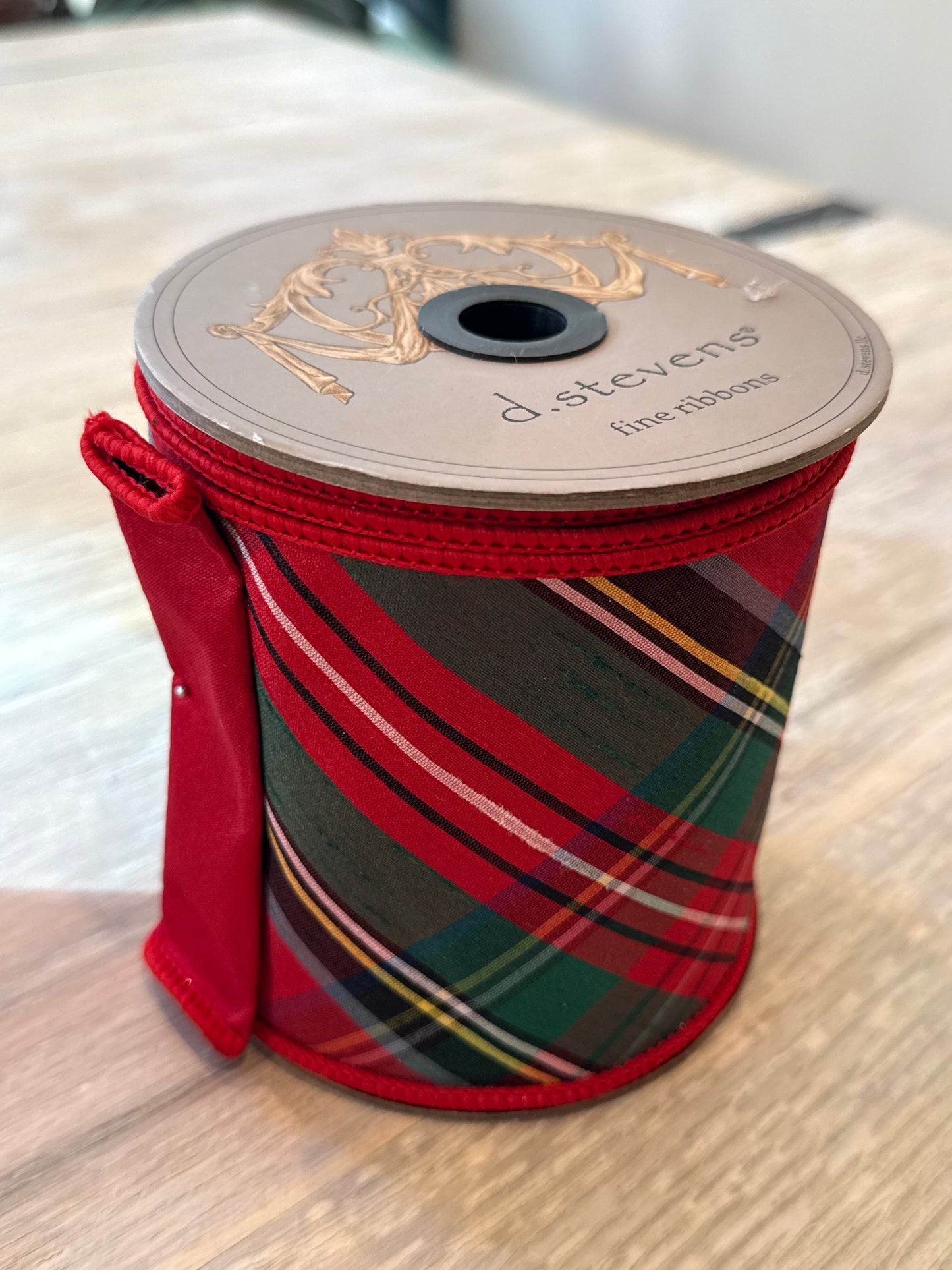 D. Stevens Holiday Plaid Dupion Ribbon – 4" x 10 Yards