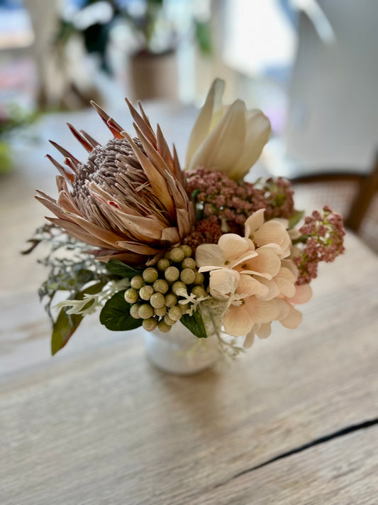 Blush Dried Protea Spring Arrangement