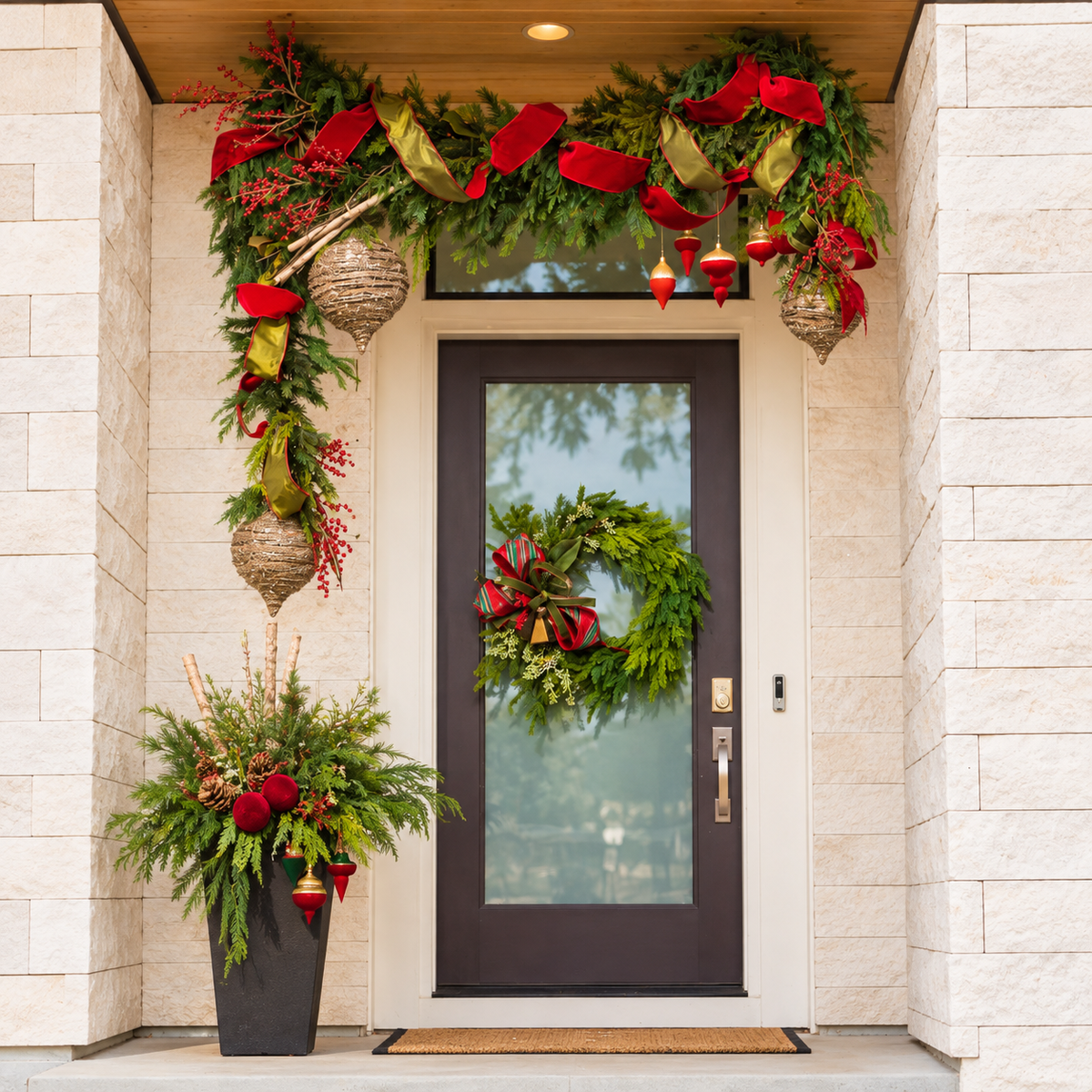 Rustic Rattan Christmas Ornaments | Set of 3